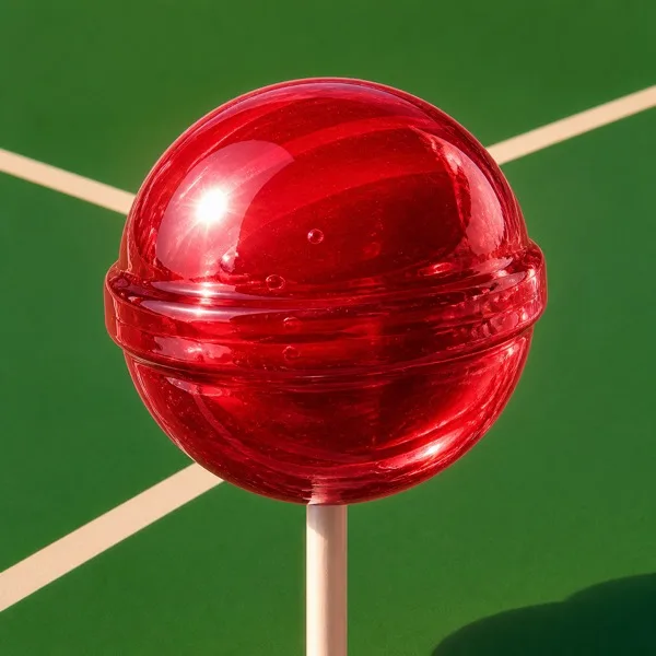 테니스 코트 위 알록달록 사탕 오브제 프롬프트 미리보기