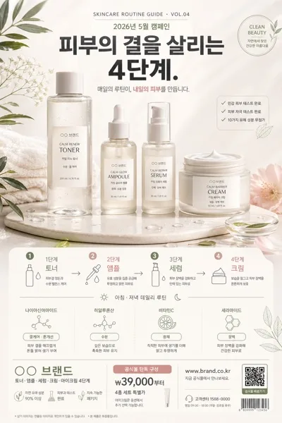 스킨케어 단계별 광고 AI 프롬프트 미리보기
