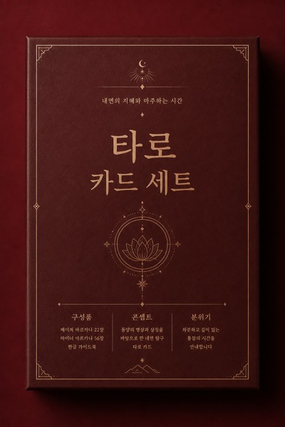 딥레드 타로 카드 패키지 커버 시안 미리보기