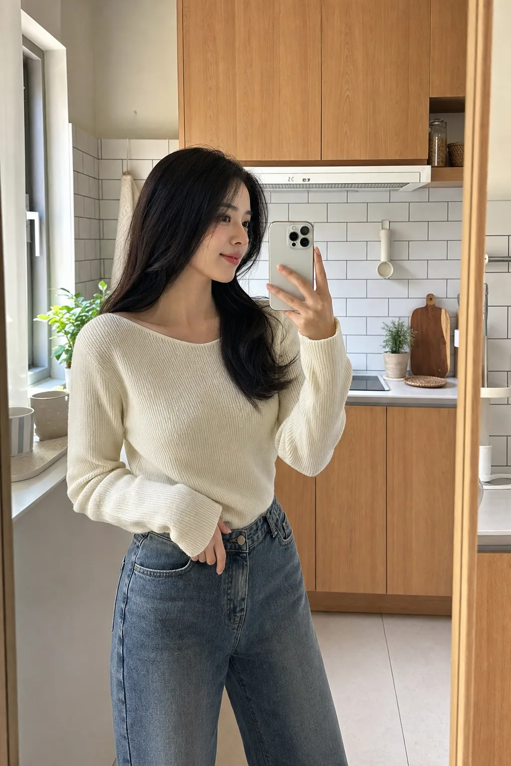 주방 거울셀카 Prompt preview