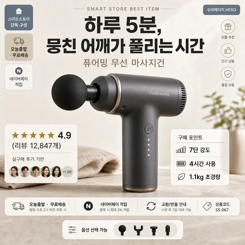 스마트스토어 상세페이지 히어로 Prompt preview