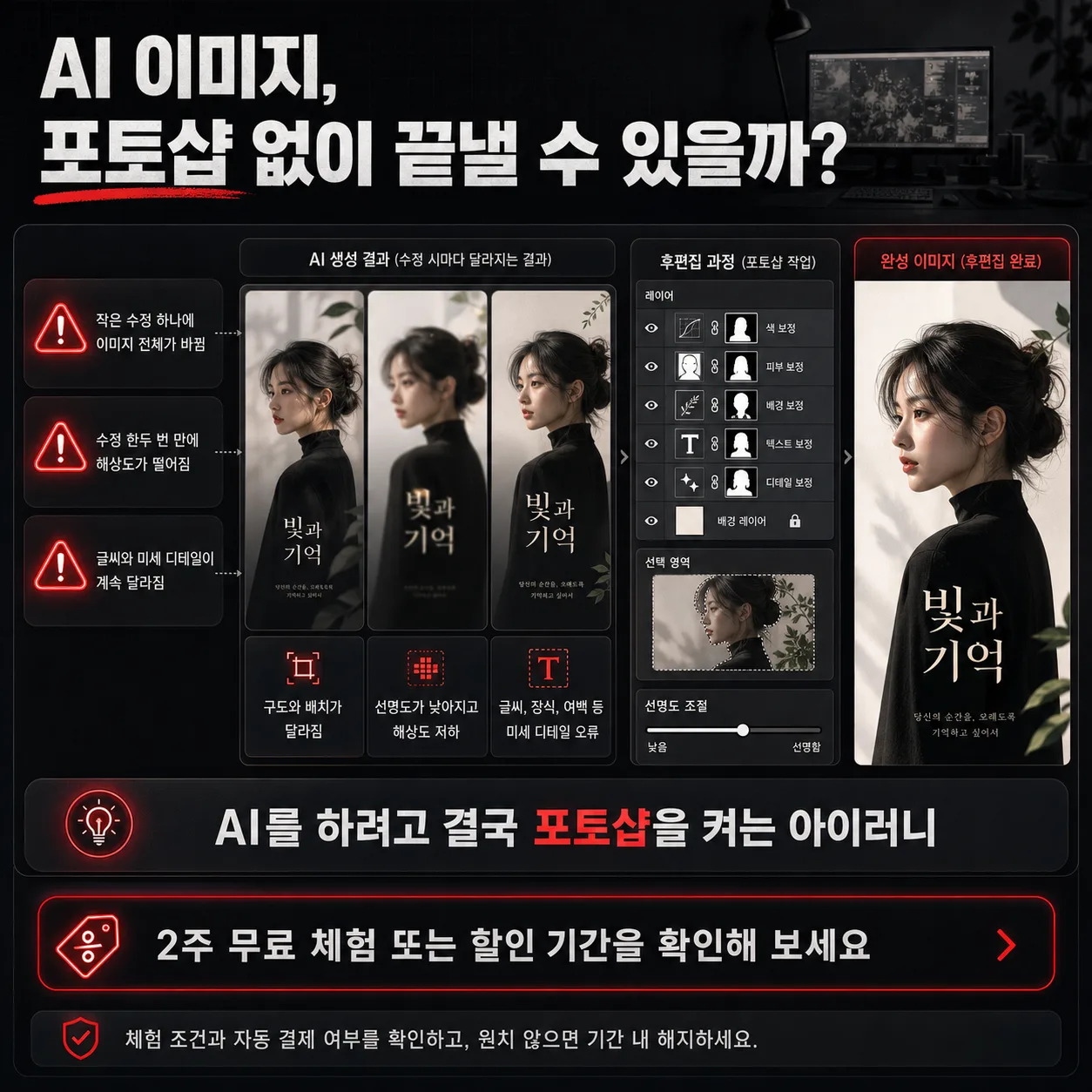 AI 이미지 작업에 포토샵이 필요한 이유 소셜 인포그래픽 프롬프트 미리보기