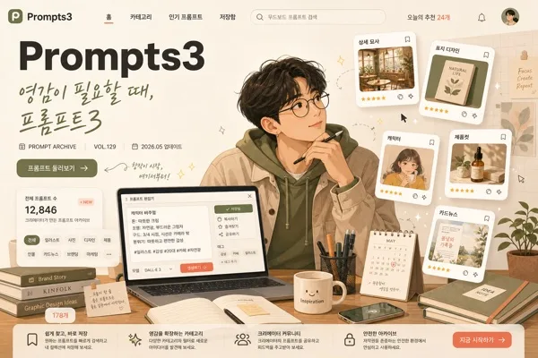 AI 프롬프트 사이트 캐릭터 비주얼 AI 프롬프트 미리보기
