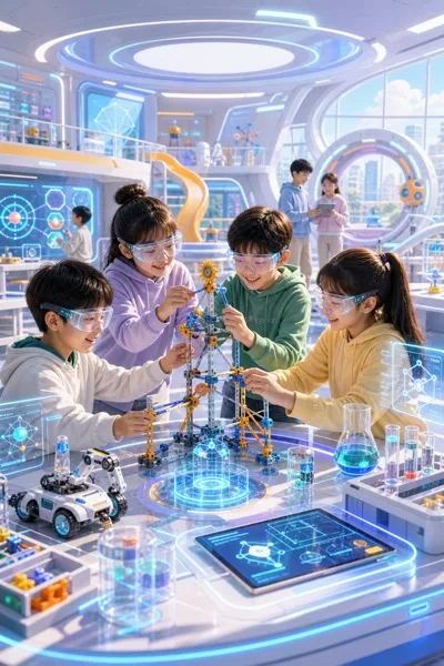 미래형 STEM 체험 교육 포스터 AI 프롬프트 미리보기