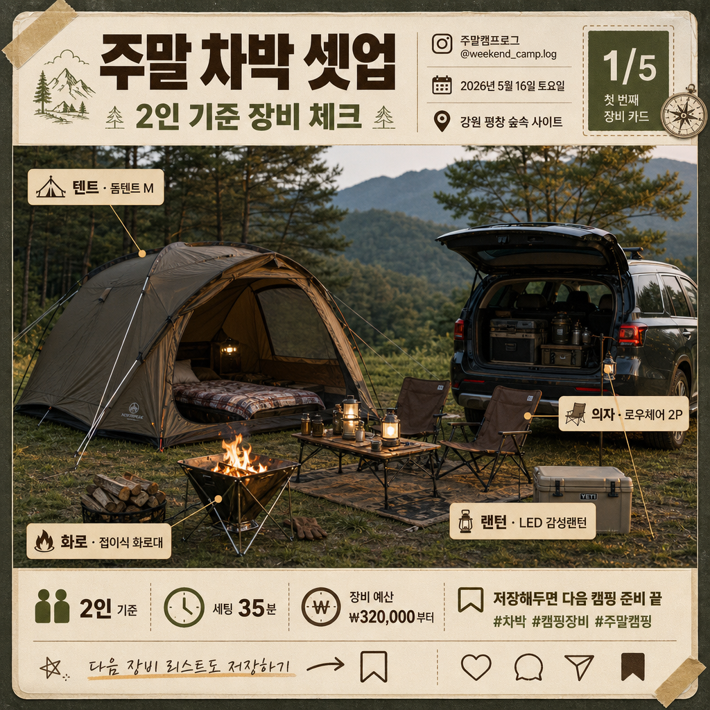 캠핑·차박 장비 카드 미리보기