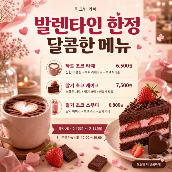 달콤한 카페광고 AI 프롬프트 미리보기