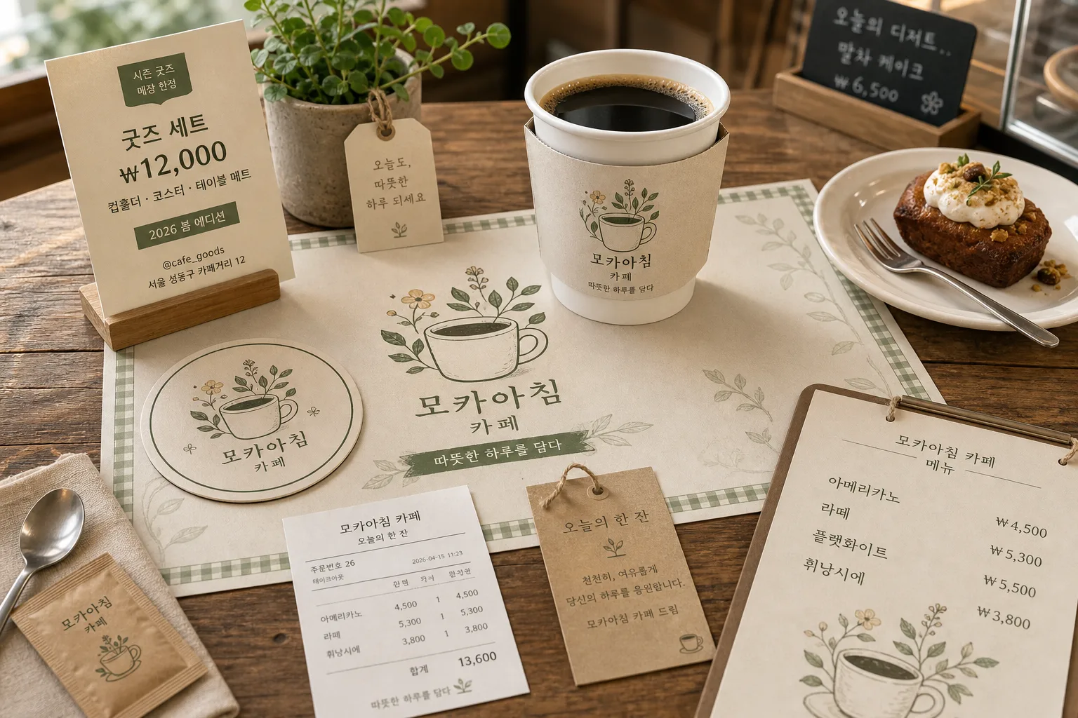 테이블 매트·컵홀더·코스터 굿즈 목업 プロンプトのプレビュー