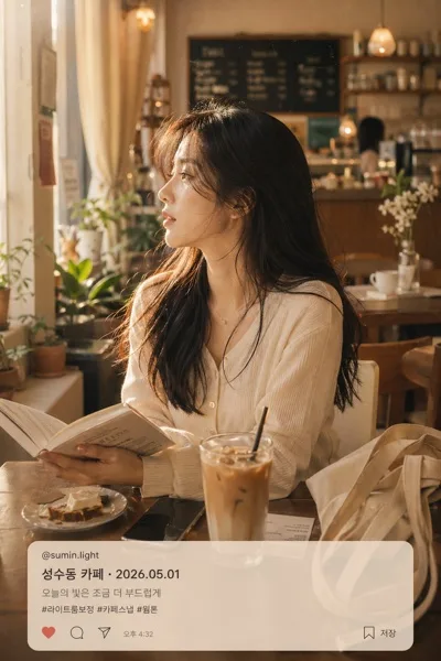 한국 인스타 라이트룸 보정 톤 AI 프롬프트 미리보기
