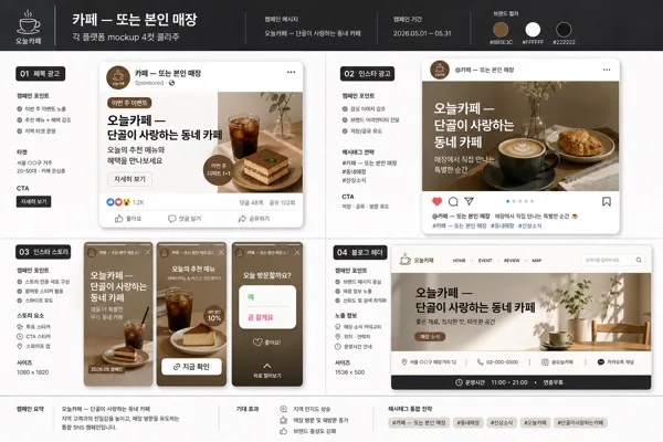 매장 SNS 광고 풀세트 AI 프롬프트 미리보기