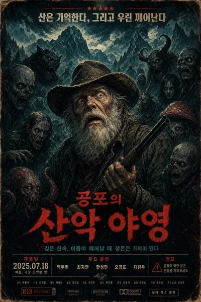 복고 공포 영화풍 괴물 포스터 AI 프롬프트 미리보기
