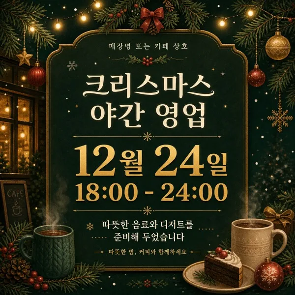 성탄 야간안내 AI 프롬프트 미리보기