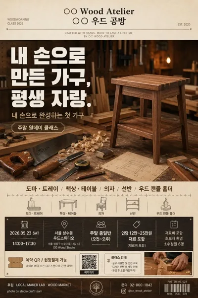 DIY 우드워킹·가구 만들기 클래스 AI 프롬프트 미리보기