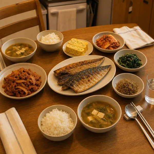 저녁 집밥 식탁 AI 프롬프트 미리보기
