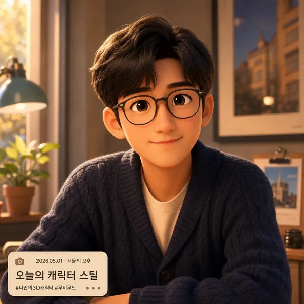 3D 애니메이션 캐릭터 사진 변환 AI 프롬프트 미리보기