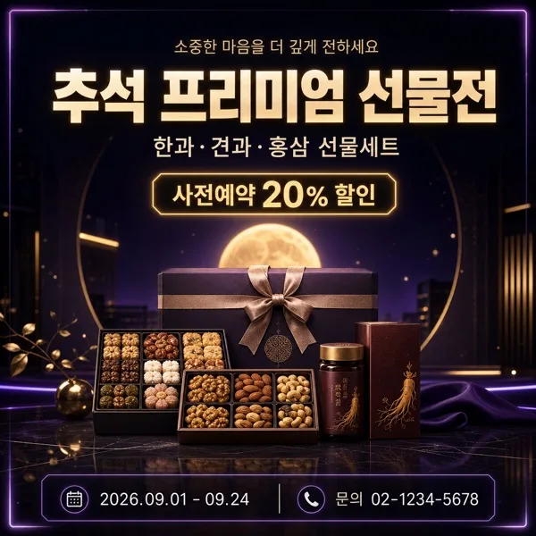 네온 추석선물 AI 프롬프트 미리보기