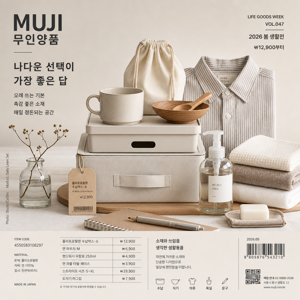 무지 미니멀 라이프 광고 미리보기
