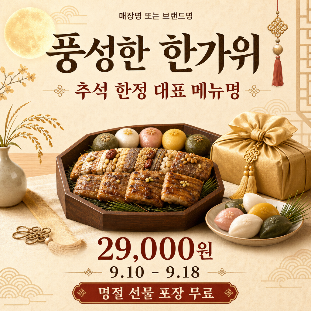 추석메뉴포스터 미리보기