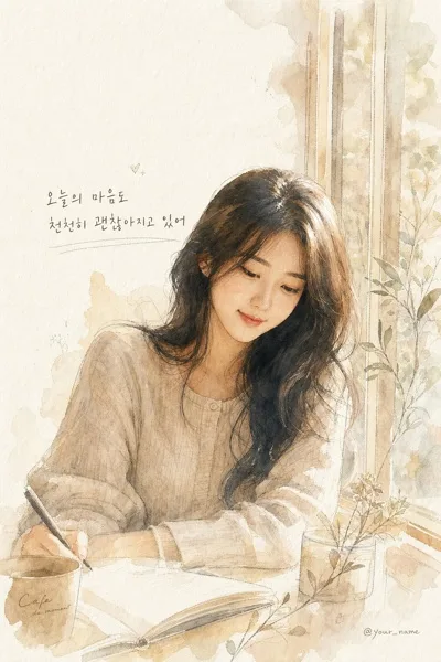 수채화 감정 포스터 초상 AI 프롬프트 미리보기