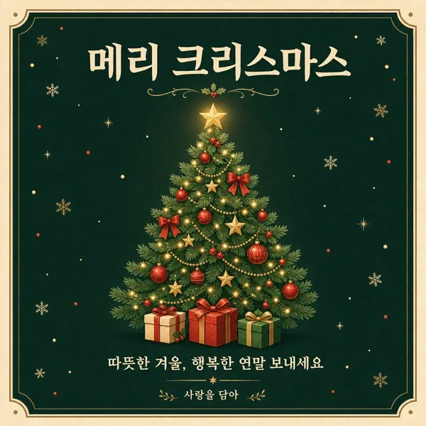 트리 축하카드 AI 프롬프트 미리보기