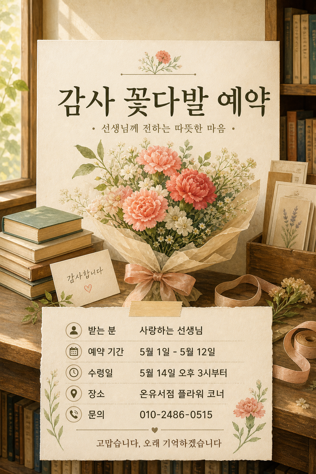 감사꽃다발예약 미리보기