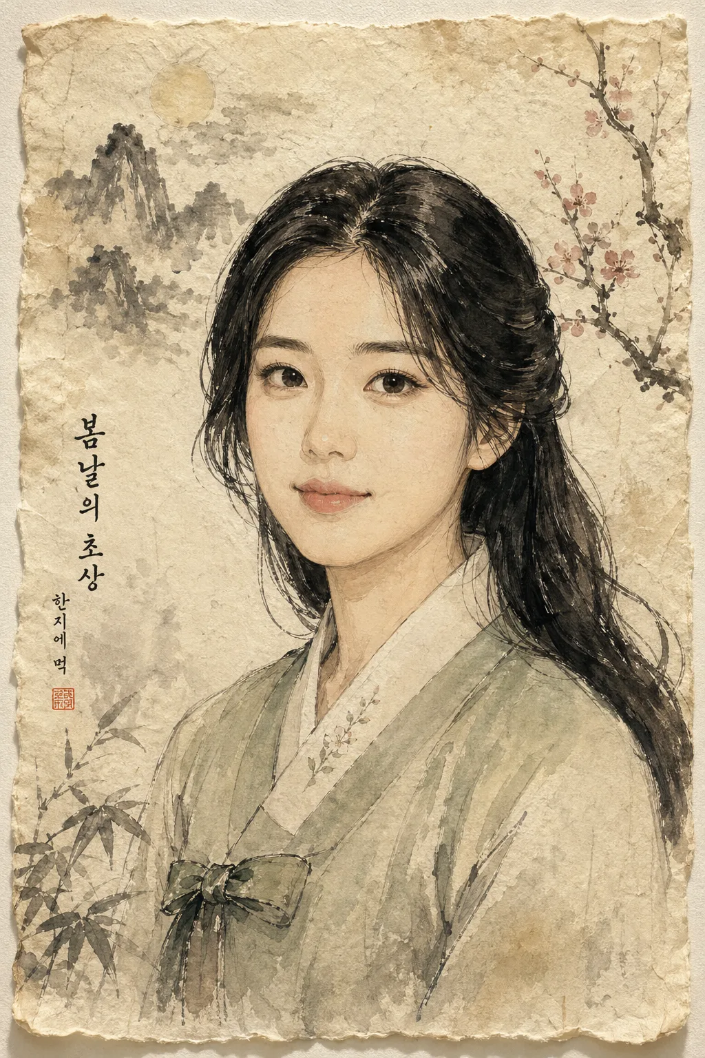 동양화 한지 초상화 提示詞預覽