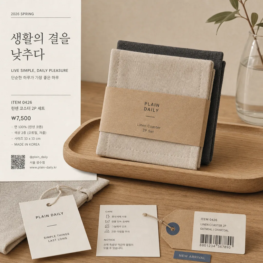 무지 미니멀 브랜드 비주얼 Prompt preview