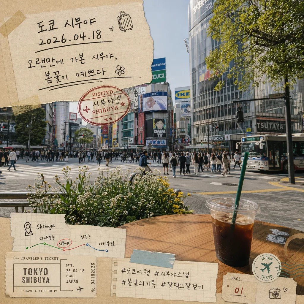 여행 다이어리 손글씨 메모 Prompt preview