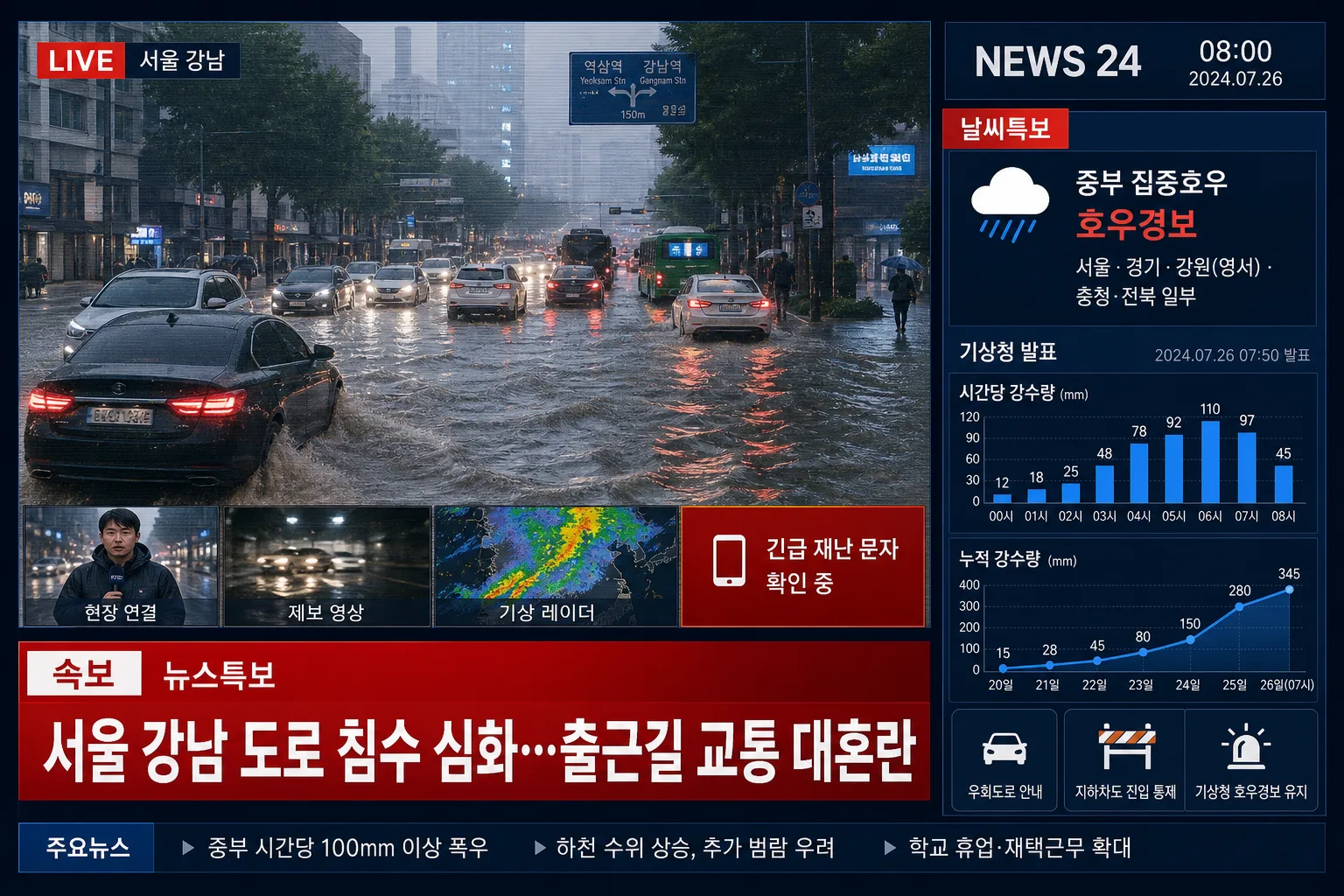 TV 뉴스 자막 그래픽 템플릿 提示詞預覽