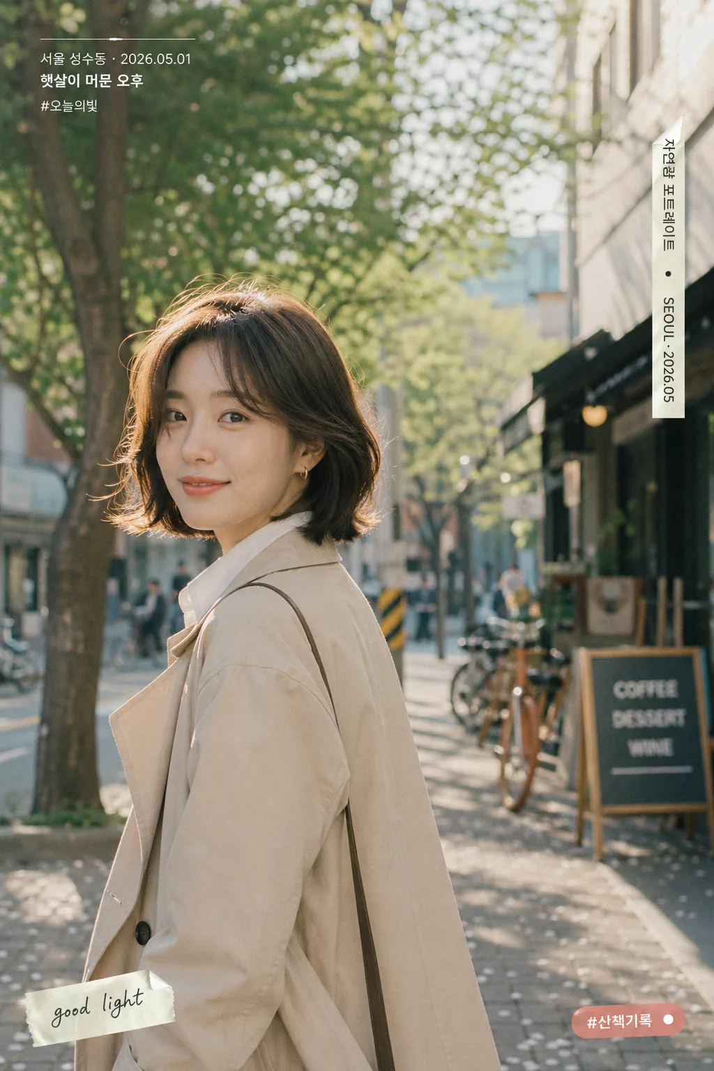 야외 자연광 인물 포트레이트 Prompt preview