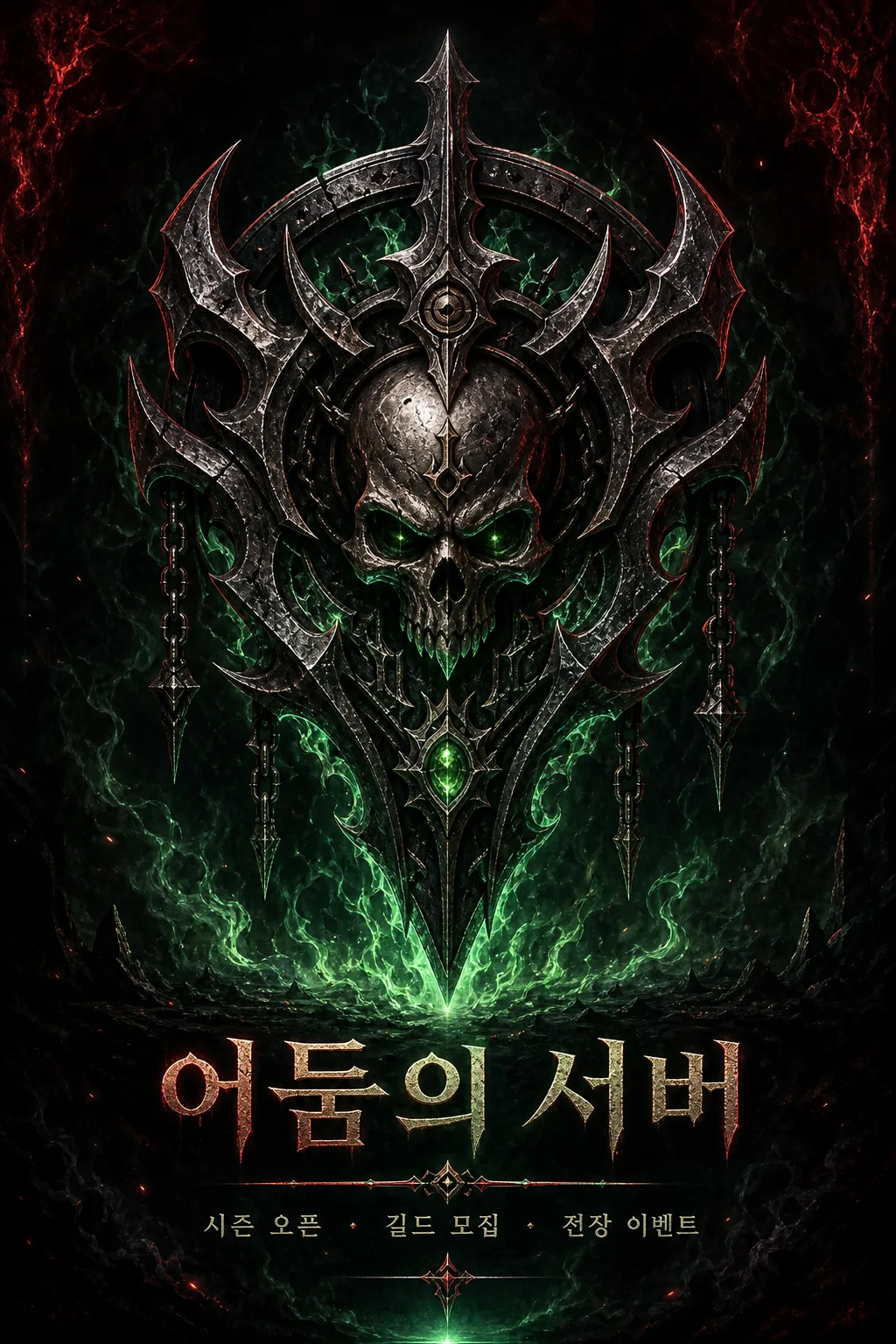 어둡고 기묘한 판타지 서버 엠블럼 포스터 미리보기