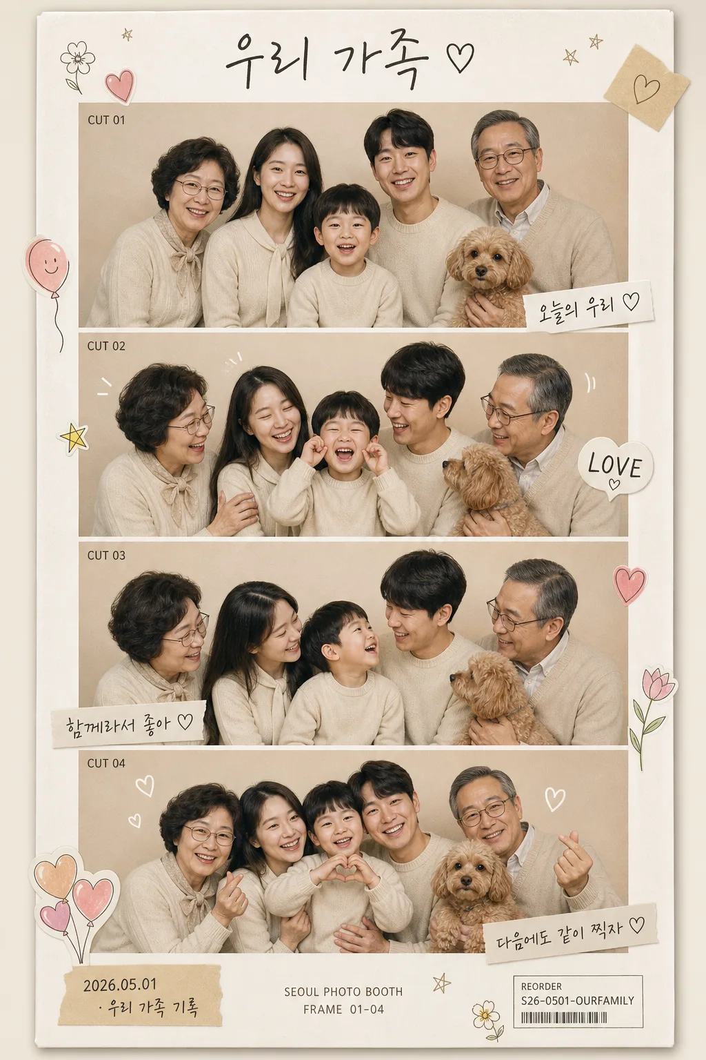 가족 인생네컷 Prompt preview