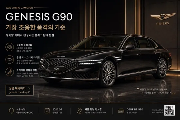 제네시스 G90 광고 AI 프롬프트 미리보기