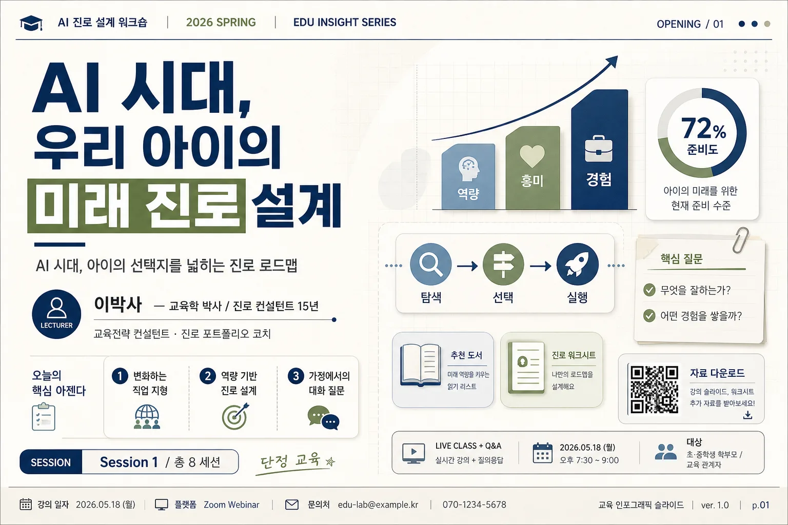 교육 인포그래픽·강의 슬라이드 첫 화면 提示詞預覽