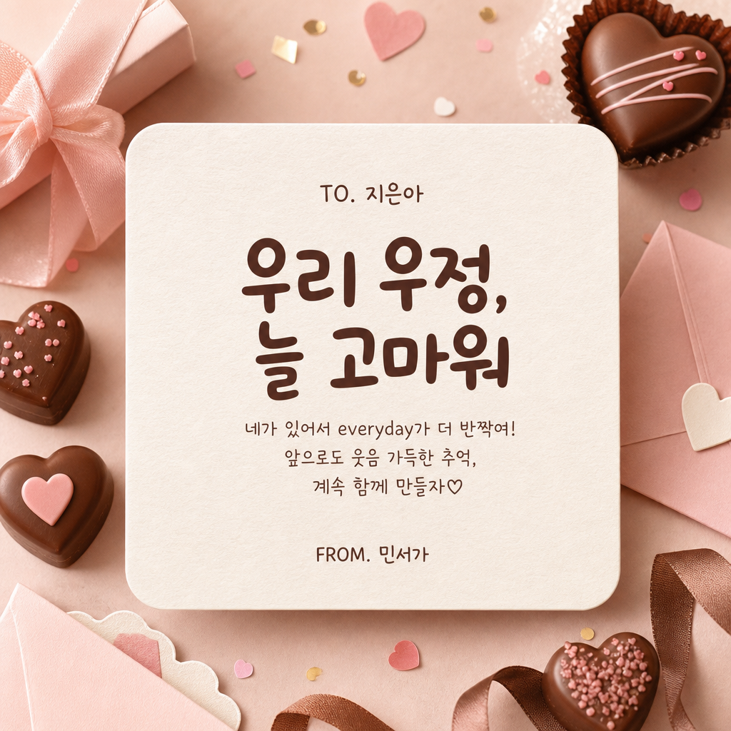 우정초콜릿카드 미리보기