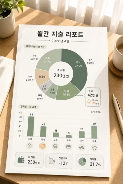 월간지출차트 AI 프롬프트 미리보기