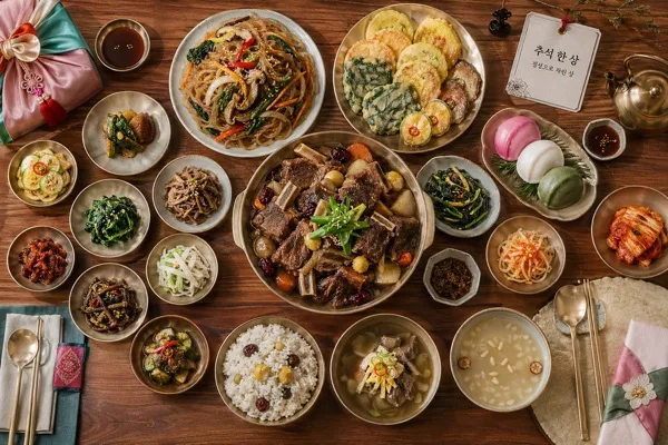 한국 한 상 차림 (명절·잔치) AI 프롬프트 미리보기