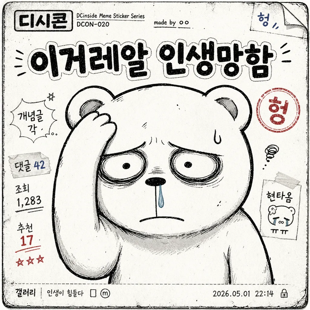 헝짤풍 디시콘 단일 컷 提示詞預覽
