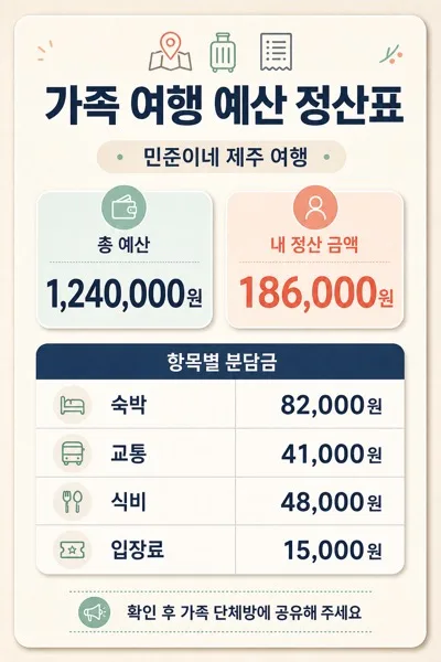 여행정산표 AI 프롬프트 미리보기