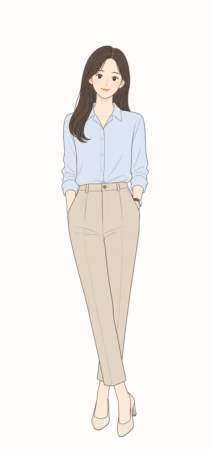 심플 벡터 감성의 소녀 캐릭터 일러스트 미리보기