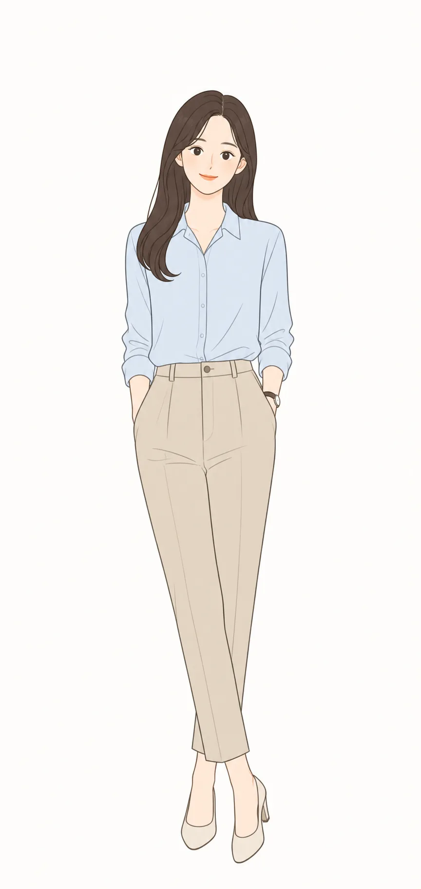 심플 벡터 감성의 소녀 캐릭터 일러스트 Prompt preview