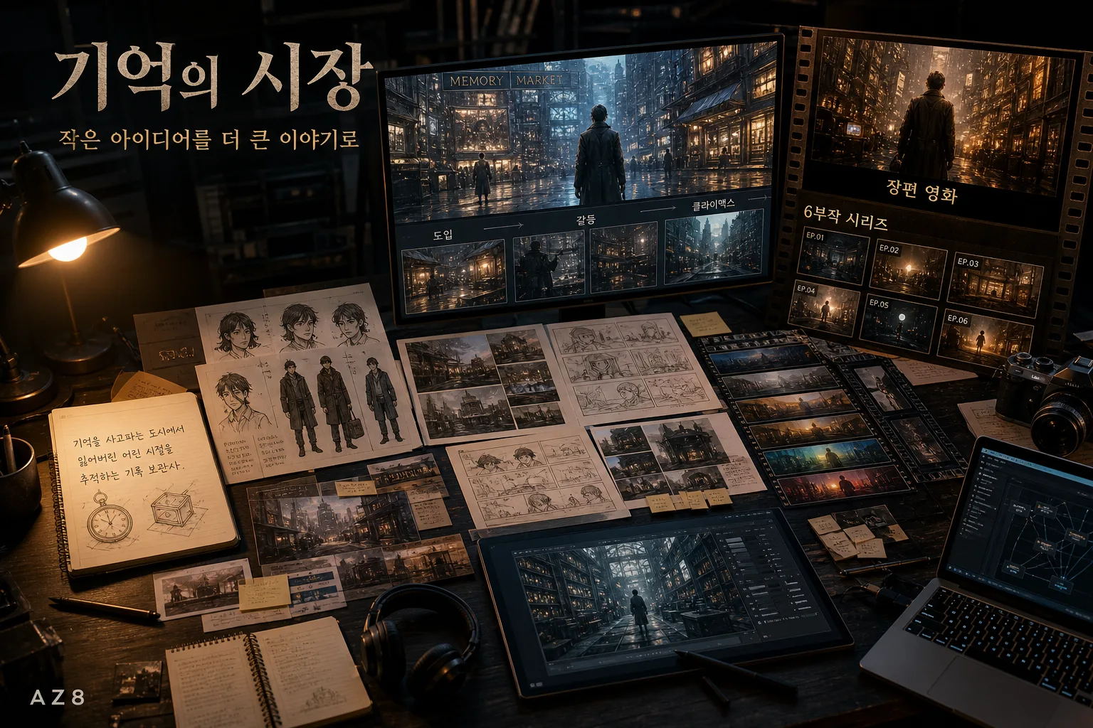 소규모 제작팀의 아이디어 확장 AI 영화 워크플로 광고 포스터 프롬프트 미리보기