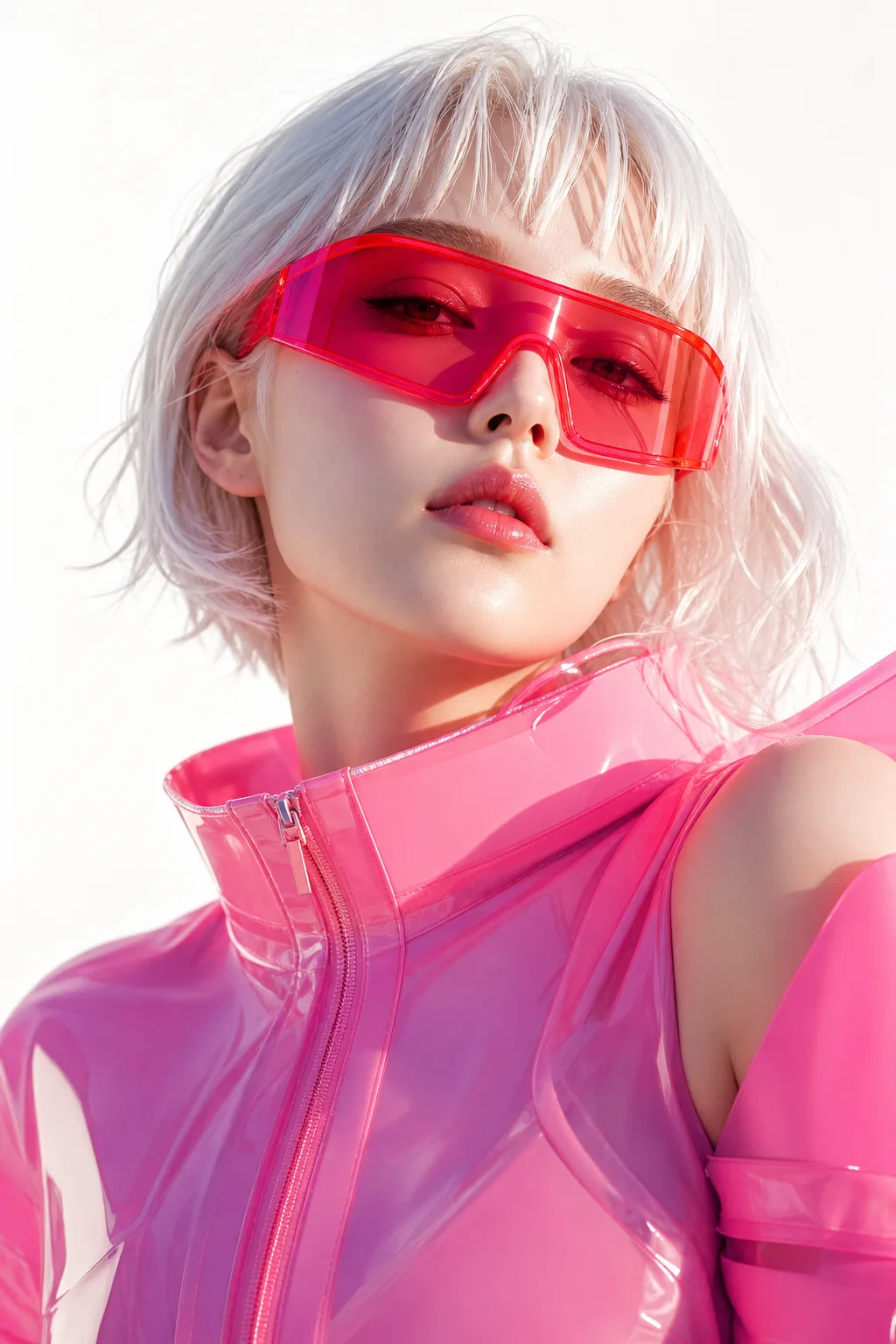 미래형 네온 액세서리 패션 초상 화보 プロンプトのプレビュー