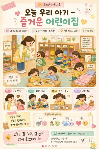 어린이집·유치원 일상 카드뉴스 AI 프롬프트 미리보기
