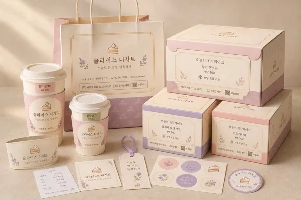 테이크아웃 컵·박스·종이백 패키지 목업 AI 프롬프트 미리보기