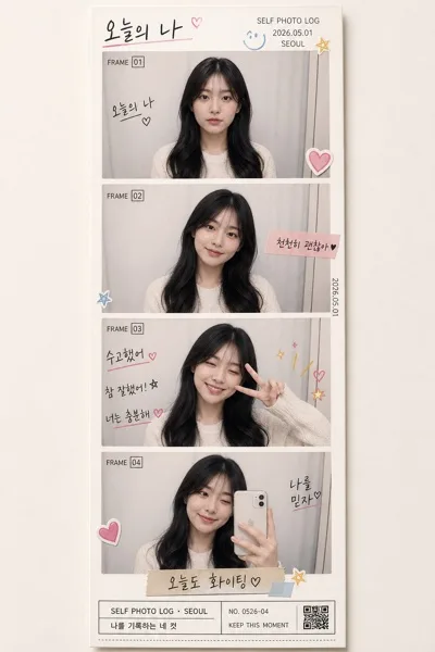 솔로 감정 흐름 인생네컷 AI 프롬프트 미리보기