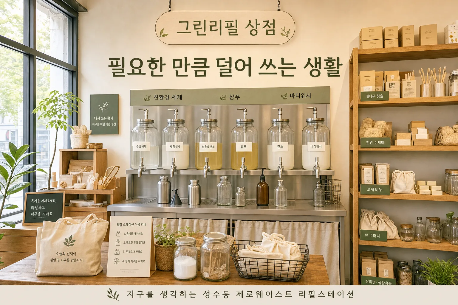 제로웨이스트 샵 진열 提示詞預覽
