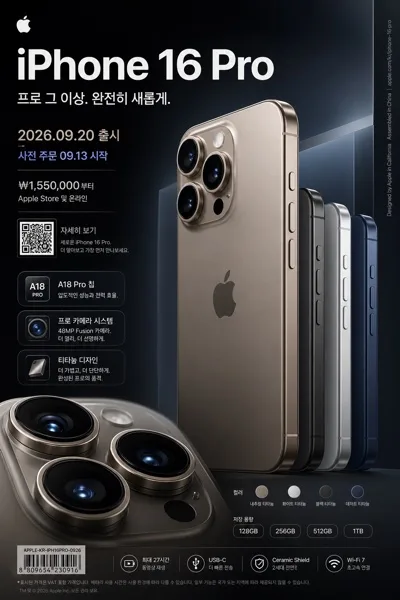 iPhone 16 신모델 광고 AI 프롬프트 미리보기
