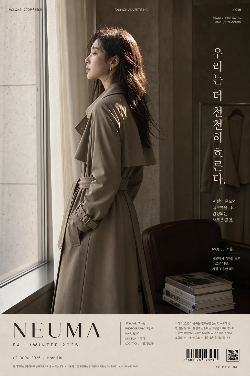 한국판 패션 잡지 인쇄 광고 Prompt preview
