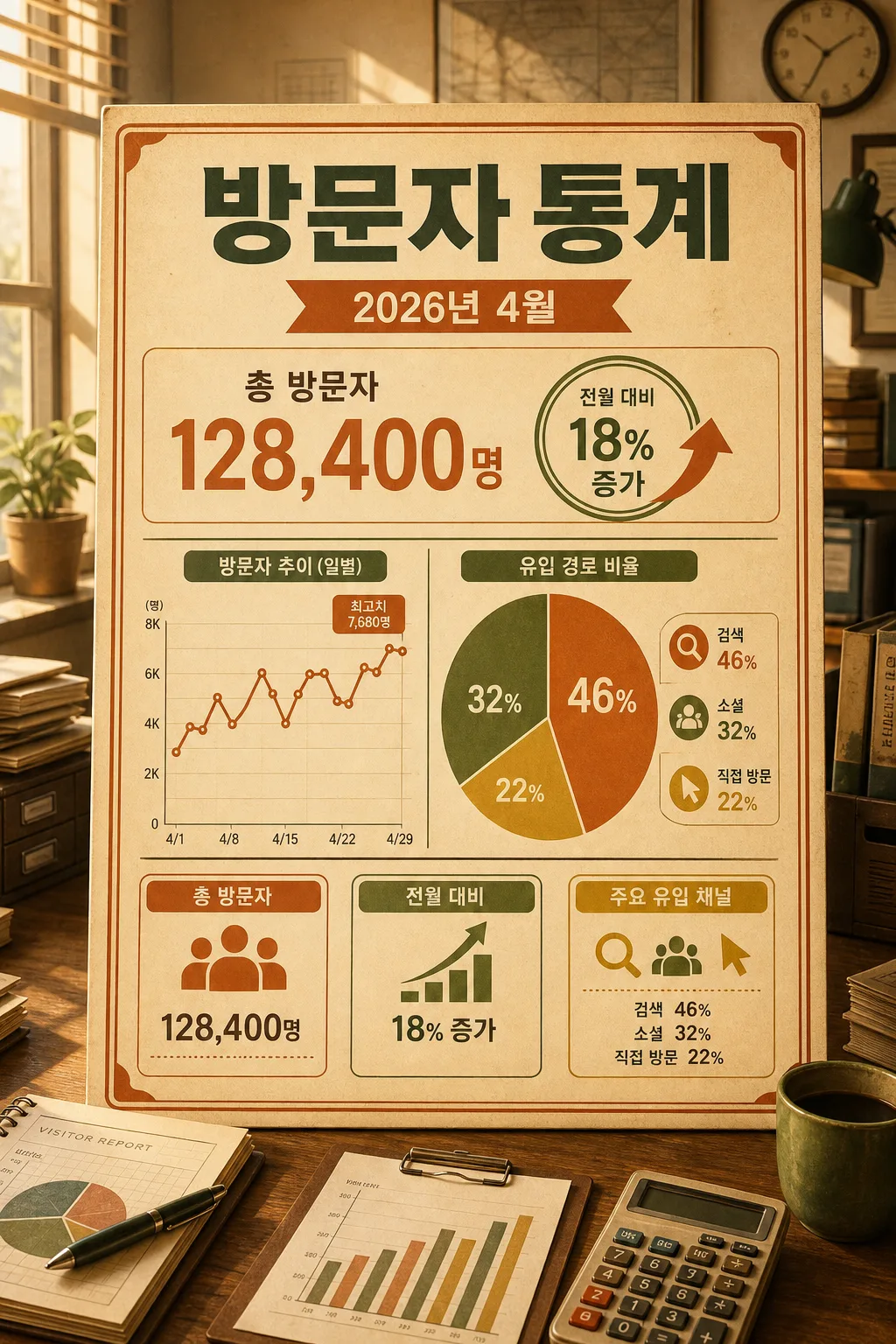 복고 통계판 提示詞預覽