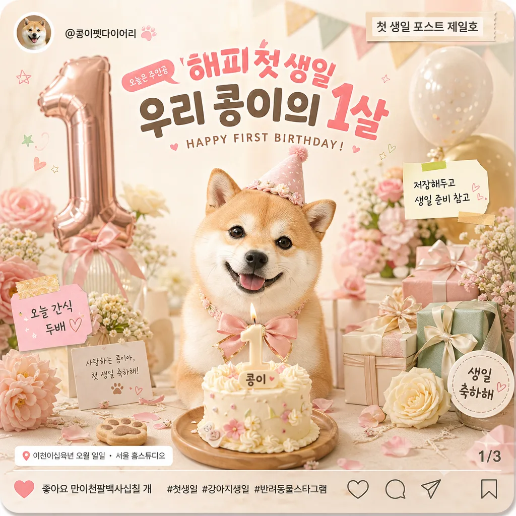반려동물 SNS 콘텐츠 세트 Prompt preview